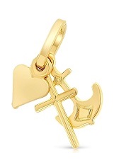 marvelous faith, hope and charity yellow gold baby charm